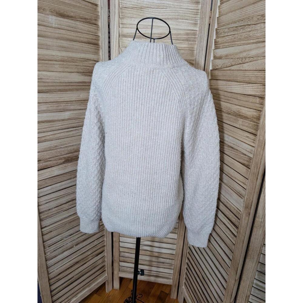 Calvin Klein Oversized‎ Ribbed Turtleneck Sweater Cream White Women’s M